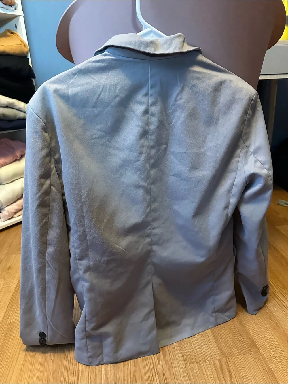 Light Gray Single-Button Blazer & Pants